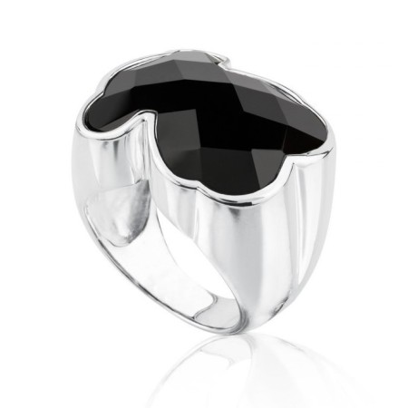 Tous tragen Silber Onyx Ringschiene breit