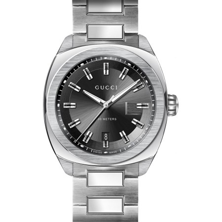 Gucci Watch black dial and silver GG2570 collection -YA142301