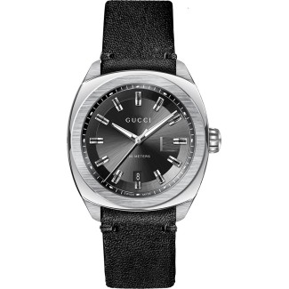 Gucci Männer Uhr G2570 mit schwarzem Leder -YA142206