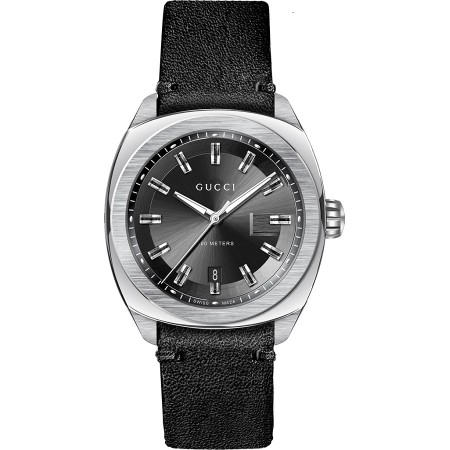 Gucci men watch GG2570 with black leather -YA142206