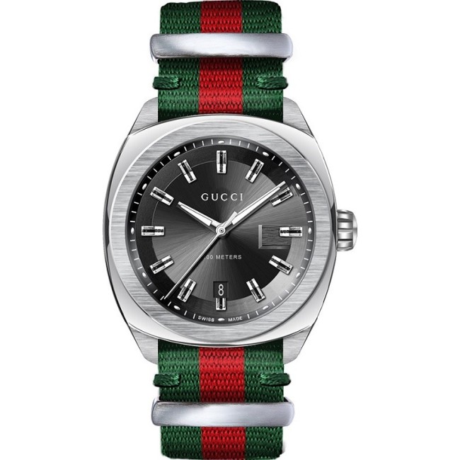 Herren Gucci Uhr GG2570 rot grün Gurt-YA142305