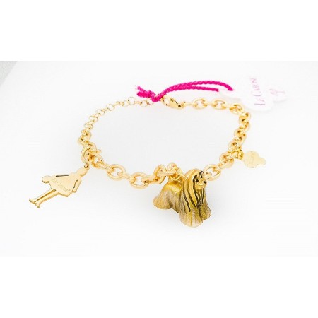 Bracciale con Cane Le Carose in metallo dorato