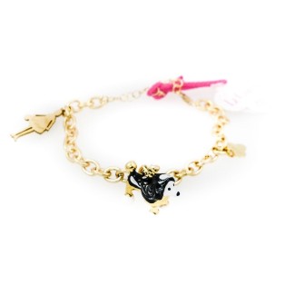 Bracciale Le Carose con cane smaltato nero