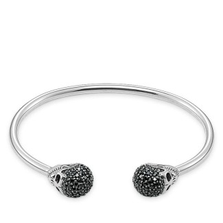 Bracciale rigido Thomas Sabo Teschi con pavè di pietre nero