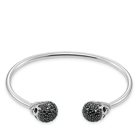 Rigid bracelet Thomas Sabo Skulls with pave stones black