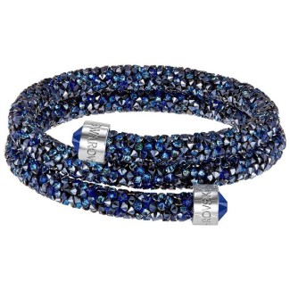 Swarovski Crystaldust bracciale doppio giori blue M
