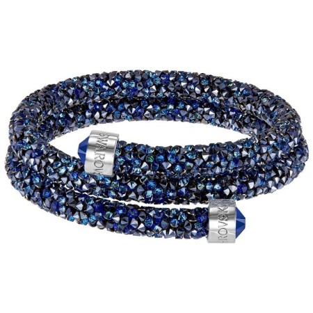 Swarovski Crystaldust bracciale doppio giori blue M