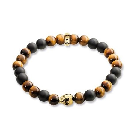 Thomas Sabo bracelet with Tiger eye beads and Obsidian