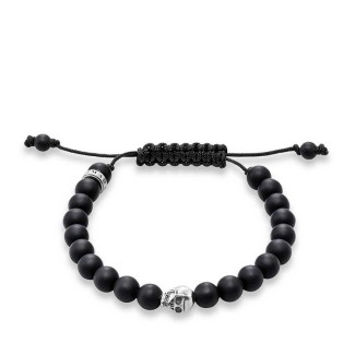 Thomas Sabo Armband mit Obsidian und Silber Komponente Kugeln