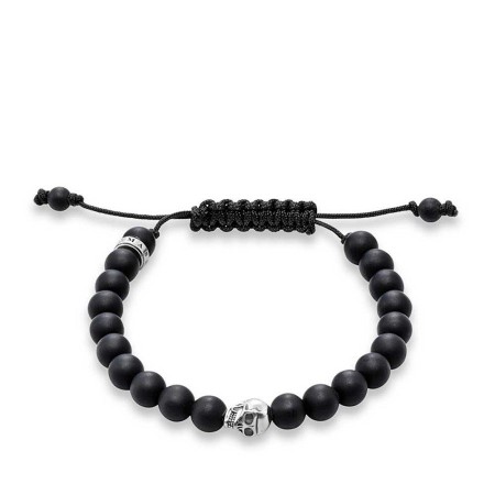 Bracciale Thomas Sabo con sfere in ossidiana e componente in argento
