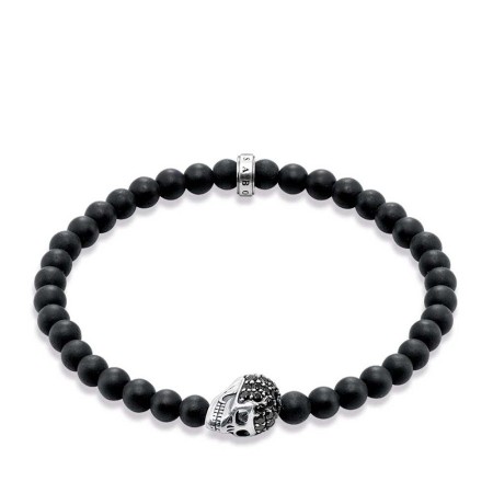 Thomas Sabo Armband mit Obsidian und Silber Komponente Kugeln
