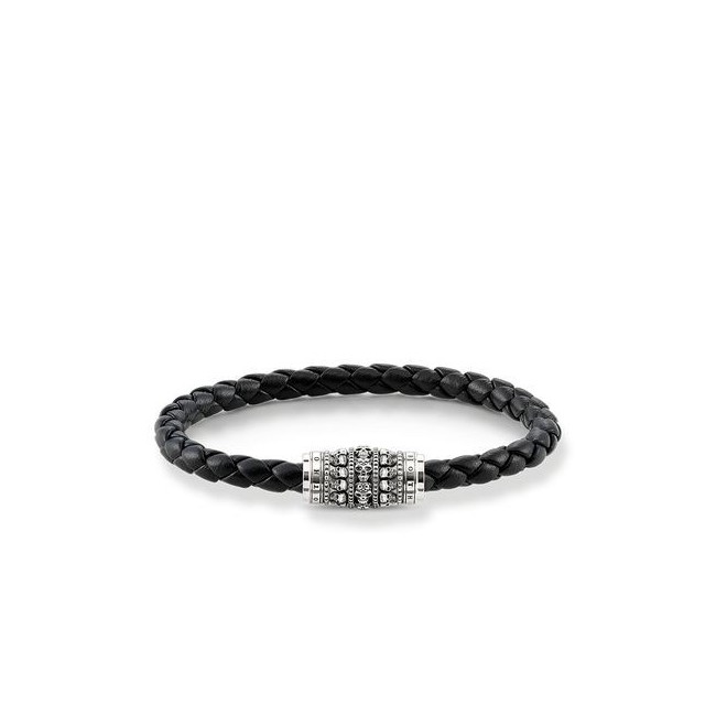 Thomas Sabo bracelet in leather with skulls-UB001682311L19