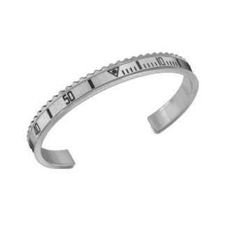 Bracciale Speedometer bianco in acciaio lucido