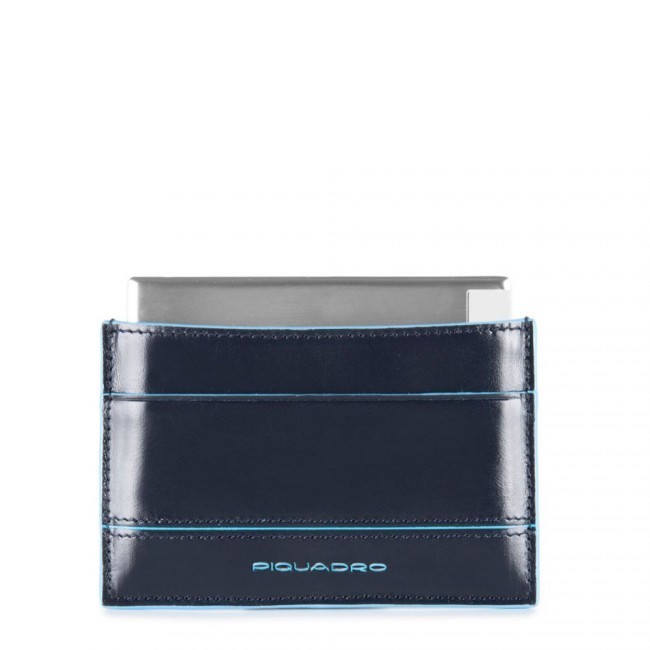 Piquadro Power bank con custodia in pelle Blue Square