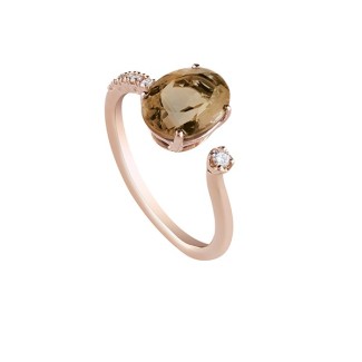 Rauchquarz und Diamant ring Salvini Taormina