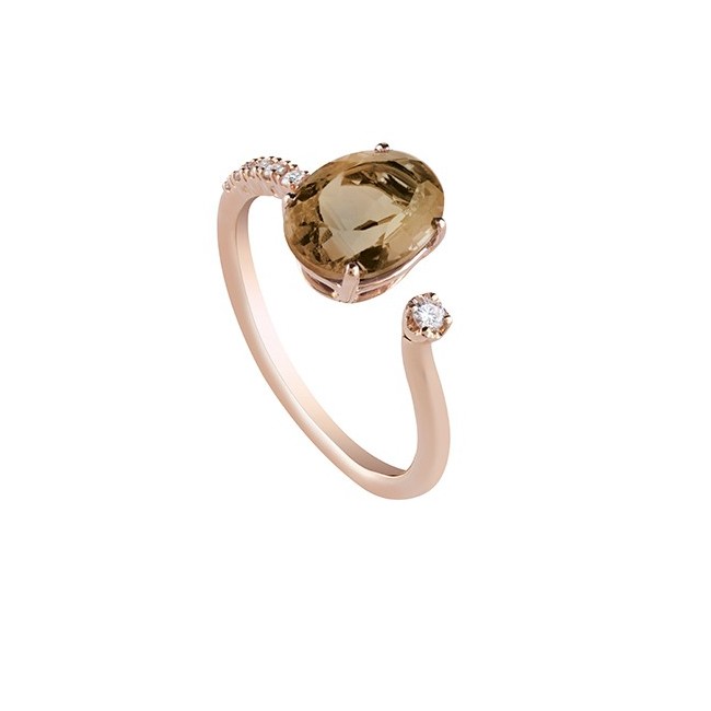 Smoky quartz and diamond ring Salvini Taormina