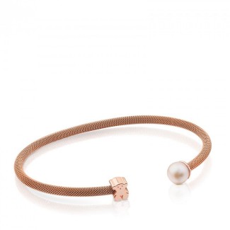 Rosa Armband Tous Mesh mit Teddybär und Pearl-613101520