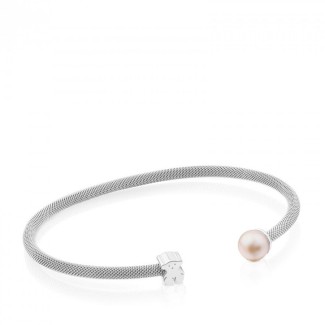 Bracciale Tous Mesh tubolare con orsetto e perla - 613101500