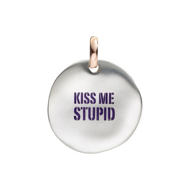 Moneta grande Kiss me stupid in argento Civita by Queriot