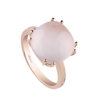 Anello Salvini Positano in oro rosè con Quarzo Rosa - 20068912