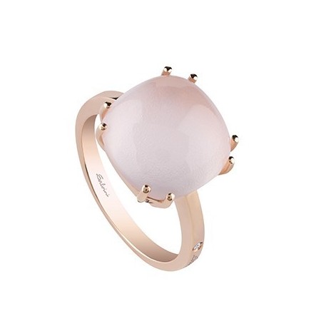 Rose gold ring Salvini Positano with Rose Quartz - 20068912