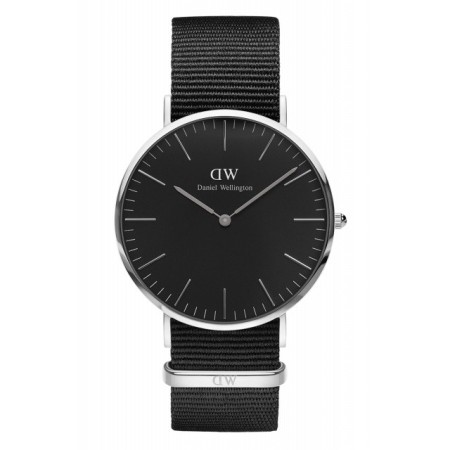 Daniel Wellington Cornwall Watch silver black 40mm