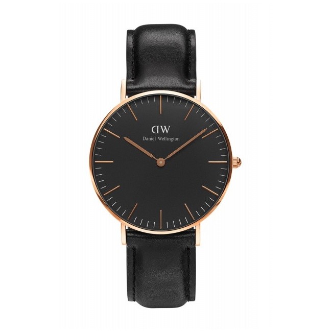 Daniel Wellington Sheffield beobachten rosé schwarz 36mm