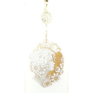 Collana pendente Cameo Italiano con Cammeo volto di donna