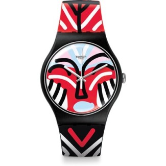 Orologio Colors MASK PARADE bianco e rosso Beach Swing- SUOB127