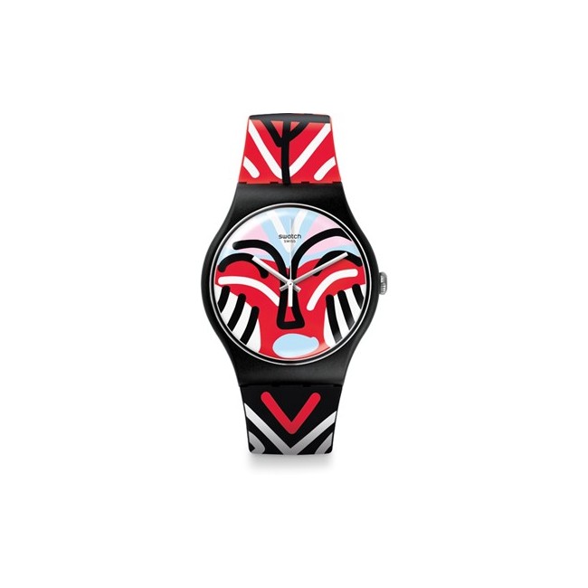 Orologio Colors MASK PARADE bianco e rosso Beach Swing- SUOB127