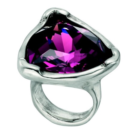 Ring-Stern-lila und Silber-ANI0442VRDMTLXL eine enorme de50