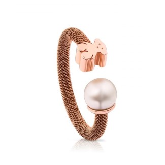 Maple rose and Pearl Mesh ring Tous Icon-613105520