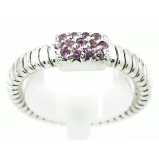 Ring white gold and Amethyst gas pipe model