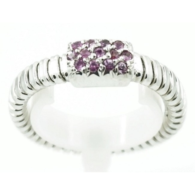 Ring white gold and Amethyst gas pipe model