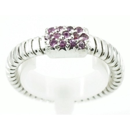 Ring Weißgold und Amethyst Gas Pipe Modell