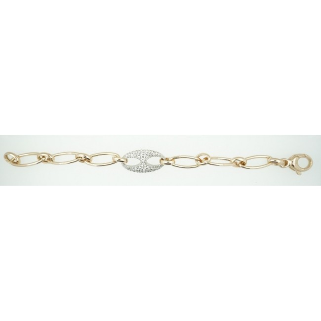 Bracciale catena Fidia argento placcato e zirconi