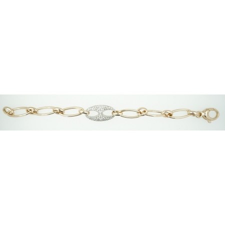 Bracciale catena Fidia argento placcato e zirconi