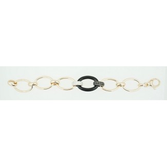 Bracciale catena Fidia argento placcato zirconi e smalto