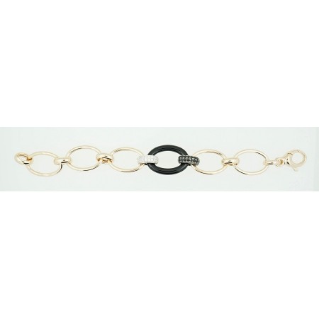 Silver cubic zirconia plated and enamel Phidias chain bracelet