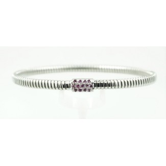 Weißgold Manschette Armband Amethyst Gas Pipe Modell