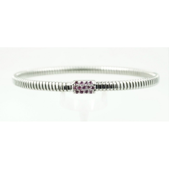 Bracciale rigido oro bianco e ametista
modello tubo gas