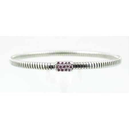 Bracciale rigido oro bianco e ametista
modello tubo gas