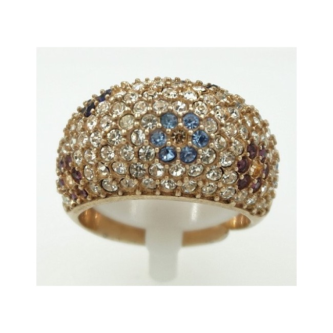 Silver rose ring with pave stones Phidias