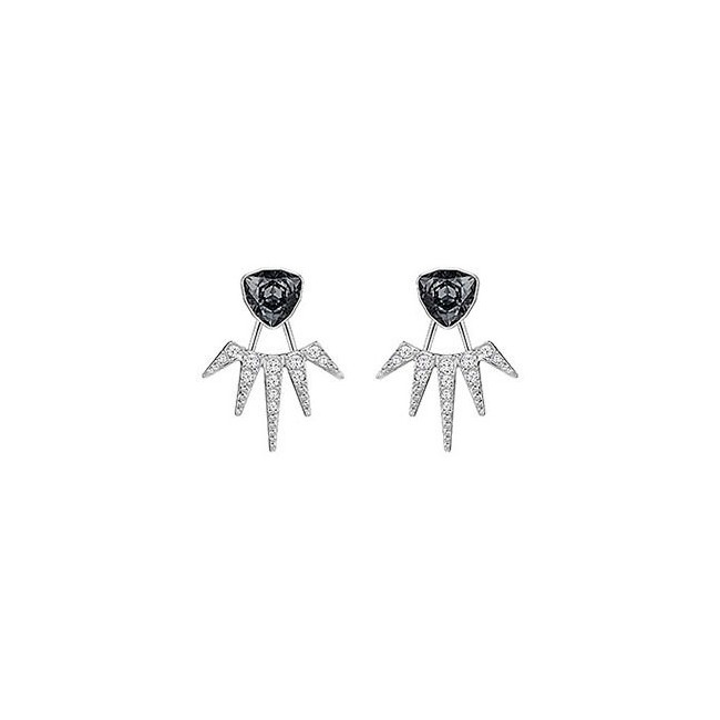 Swarovski Crystal Earrings Fantastic black Jacket-5216636