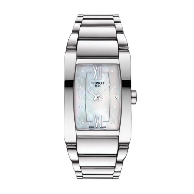 Orologio Tissot rettangolare Generosi-T madreperla e diamanti