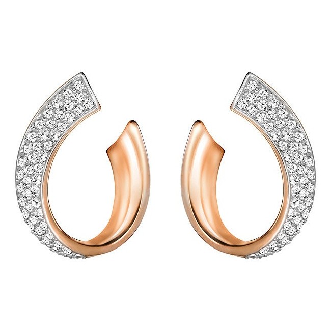 Swarovski earrings Exist Small cobblestone Rosé-5192261
