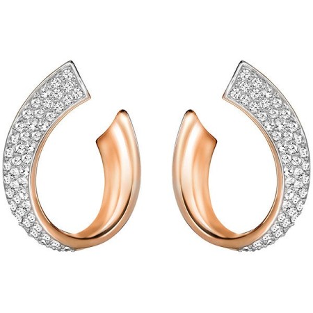 Swarovski earrings Exist Small cobblestone Rosé-5192261
