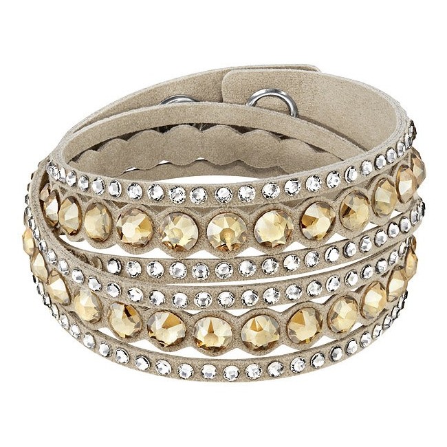 Swarovski Bracelet Slake Dot Beige fabric-5201121