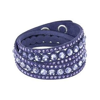 Swarovski purple Dot fabric-5201122 Slake Bracelet