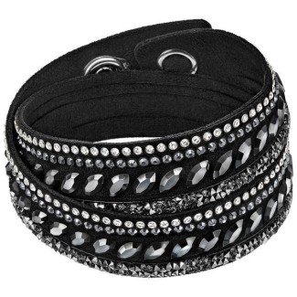 Swarovski Bracciale Slake Pulse nero tessuto - 5225974